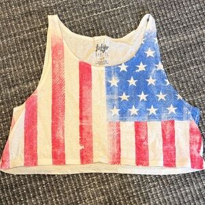 Tokyo Darling Patriotic Red and Blue Crop Tank